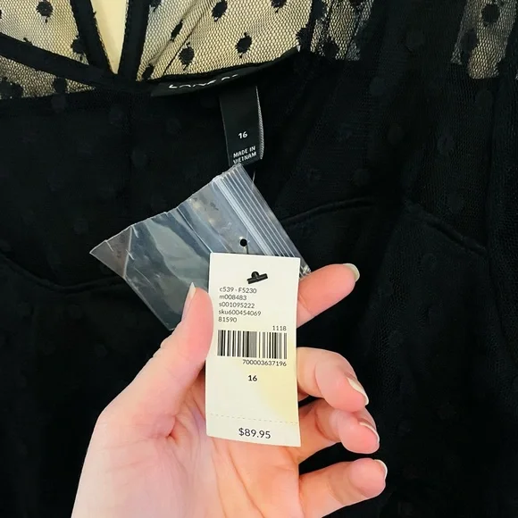 Cocktail style Lane Bryant black polka dot dress - Picture 6 of 6